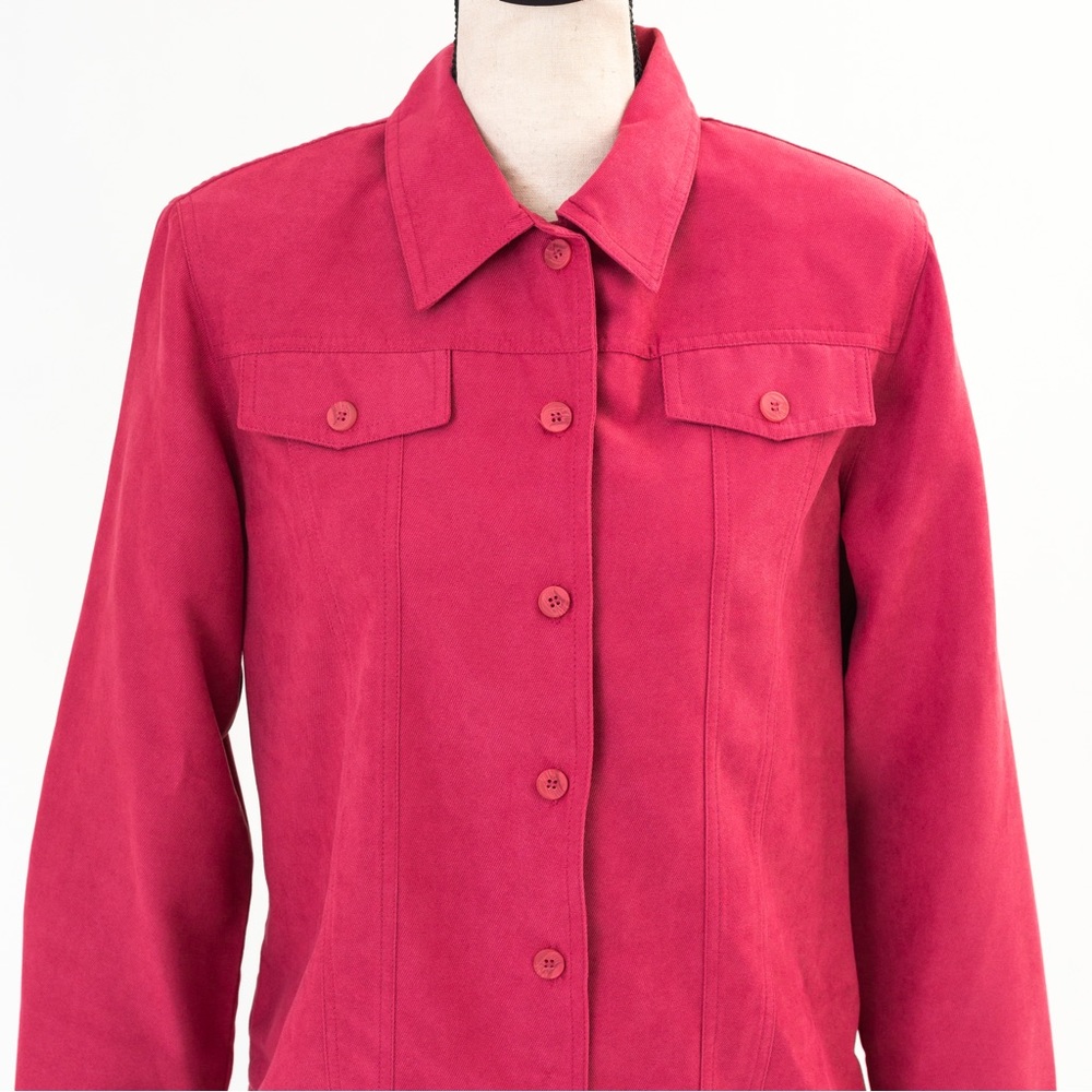 Alfred Dunner shacket in French rose pink shade lightweight minimalist style 10